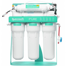 Ecosoft Фільтр зворотного осмосу P'URE AquaCalcium Mint з помпою на станині, мембрана 75gpd DuPont, картридж AquaCalcium збагачує мінералами, дренаж 1:1