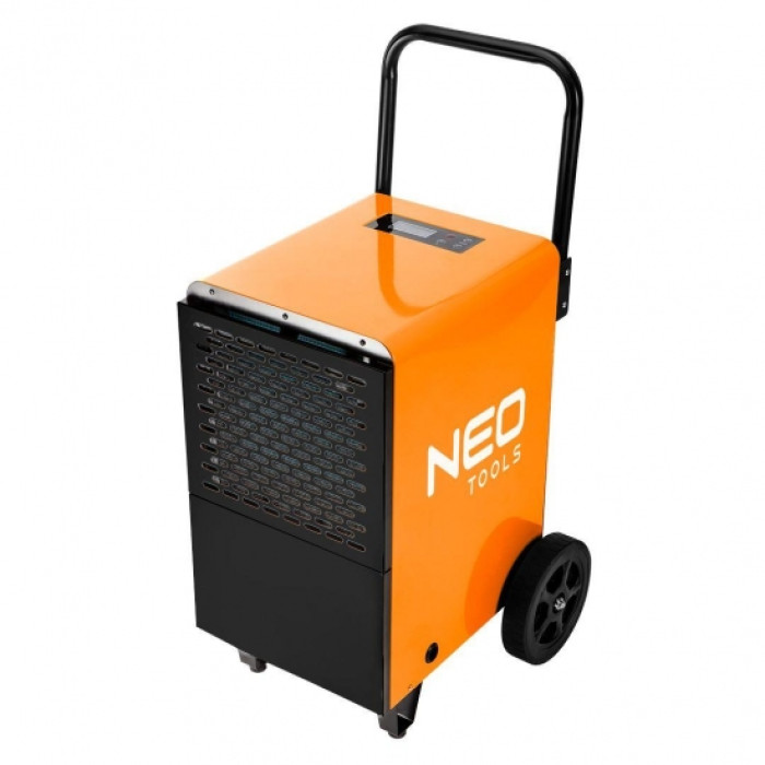 Neo Tools Осушувач повітря промисловий, 750Вт, 50л/добу, 180м кв, 300м куб/год, LCD дисплей, безперервний злив, прогр.часу роботи, IP22