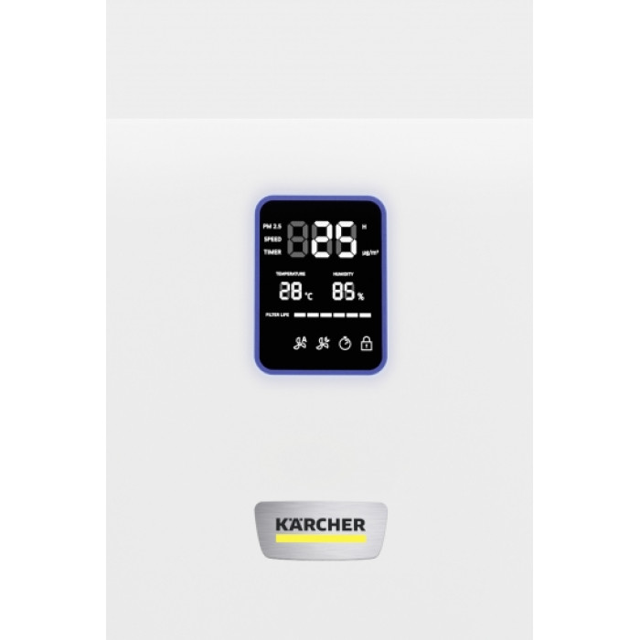 Karcher Очисник повітря AF 50, 50м2, 520м3/год, дисплей, 2 HEPA фільтри, 4 режими, інд. забр-ння, білий