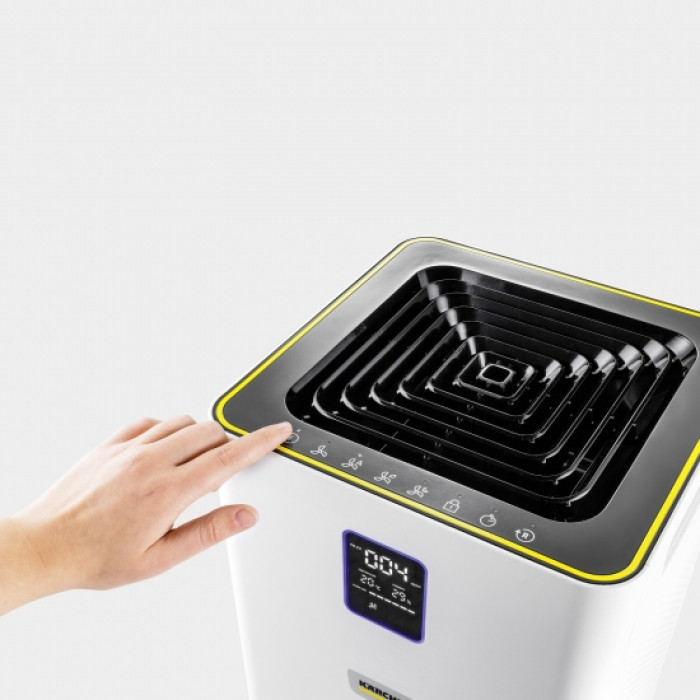Karcher Очисник повітря AF 50, 50м2, 520м3/год, дисплей, 2 HEPA фільтри, 4 режими, інд. забр-ння, білий