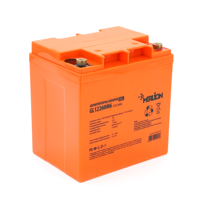Аккумуляторная батарея MERLION GL12260M6 12 V 26 Ah (165 х 125 х173) Orange Q1/128
