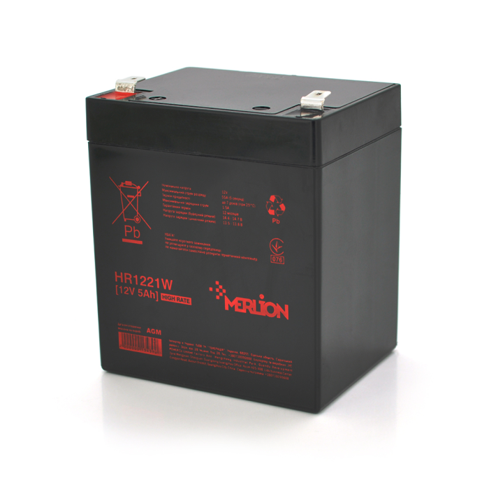 Аккумуляторная батарея MERLION HR1221W, 12V 5Ah ( 90 х 70 х 100 (105) )