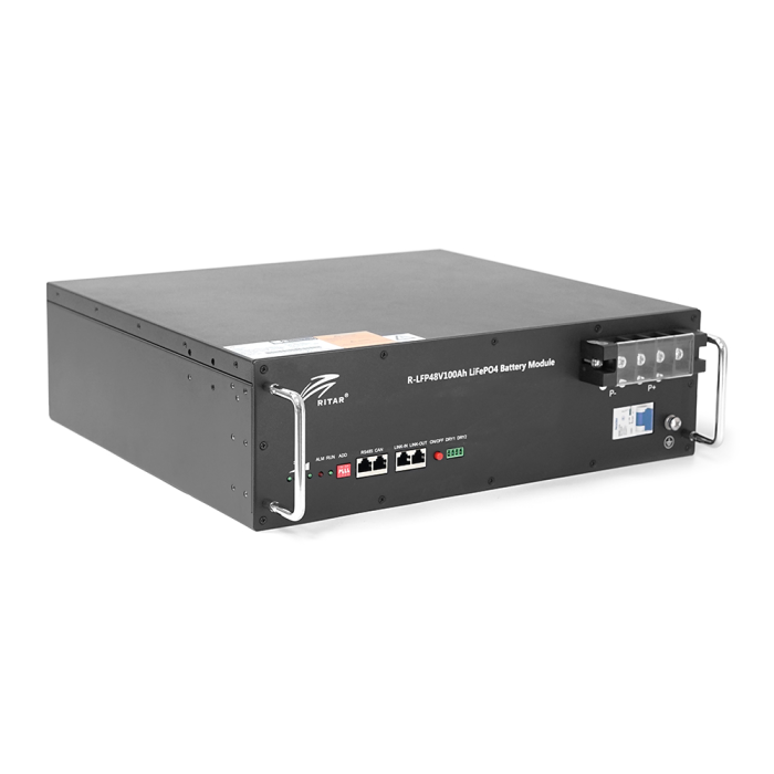 Аккумуляторная батарея Ritar LiFePO4 51.2V 100Ah 5120Wh BMS100@16S для монтажа в стойку ( 442 x450 х 175 ) Q1