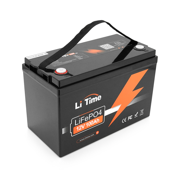 Аккумуляторная батарея Li-TIME LiFePO4 12.8 100Ач 1280Wh,(100/100A) M8, 170/198/166mm