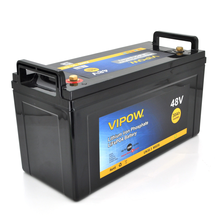 Аккумуляторная батарея Vipow LiFePO4 51,2V 30Ah со встроенной ВМS платой 40A, 48V (550/210/220)