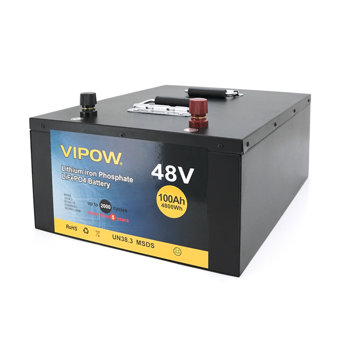 Аккумуляторная батарея Vipow LiFePO4 51,2V 100Ah со встроенной ВМS платой 80A (450/442/177)
