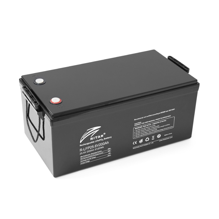 Аккумуляторная батарея Ritar LiFePO4 25,6V 200Ah BMS100A@8S (522 х 240 х 219) Q1