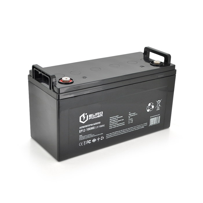 Аккумуляторная батарея EUROPOWER AGM EP12-100M8 12 V 100 Ah (329 х 172 х 218) Black Q1