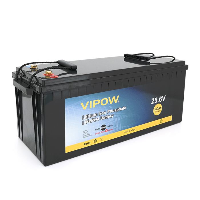 Аккумуляторная батарея Vipow LiFePO4 25,6V 100Ah со встроенной ВМS платой 80A (523/207/215)