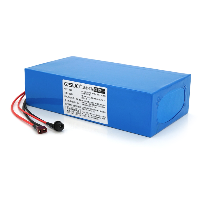 Аккумуляторная литиевая батарея QiSuo 48V 20A с элементами Li-ion 18650, DC: 5.5x2.1мама + разъем T-2HQмама