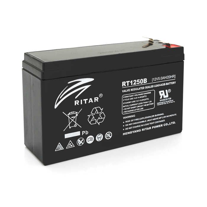 Аккумуляторная батарея AGM RITAR RT1250BL, Black Case, 12V 5.0Ah (150 х 50 х 93) Q10