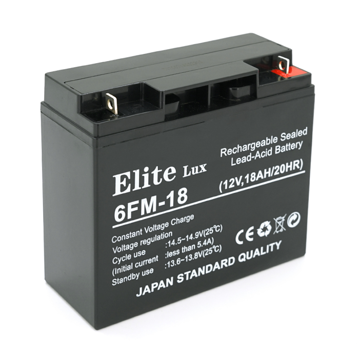 Аккумуляторная батарея Elite 12V 18Ah (181х77х167 мм), 4.2кг, Black, Q4
