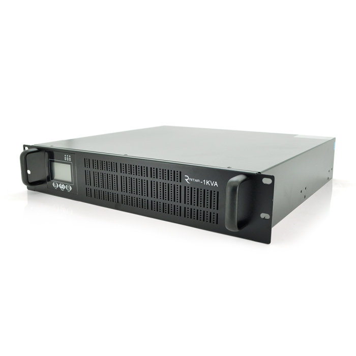 ИБП с правильной синусоидой ONLINE Ritar RT-1KS-LCD, RACK 1000VA (900Вт), 24В, Встроенная батарея 12V 7,5Ah х 2шт (482/440/87)
