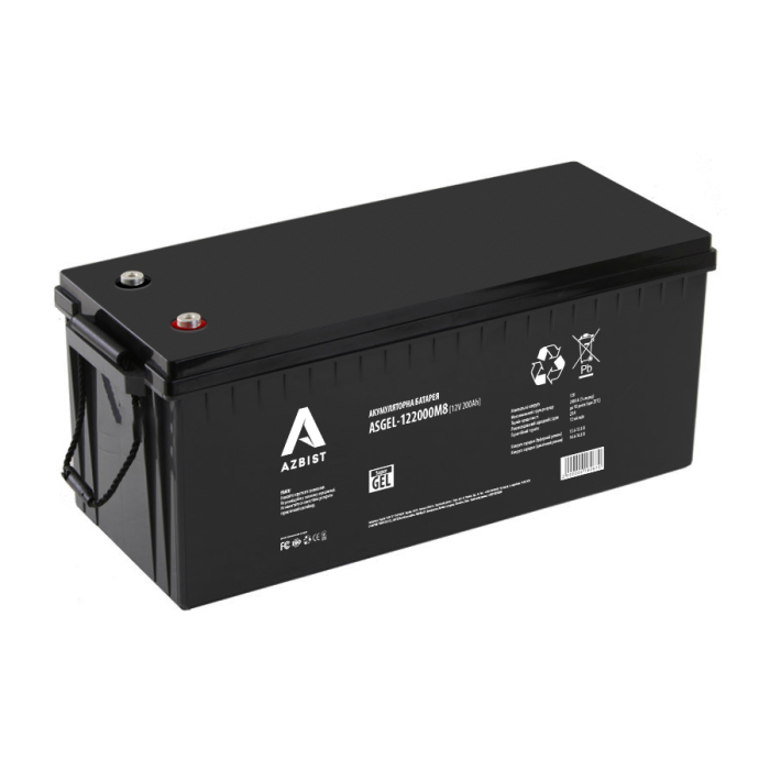 Аккумулятор AZBIST Super GEL ASGEL-122000M8, Black Case, 12V 200.0Ah (522 x 240 x 219) Q1/18