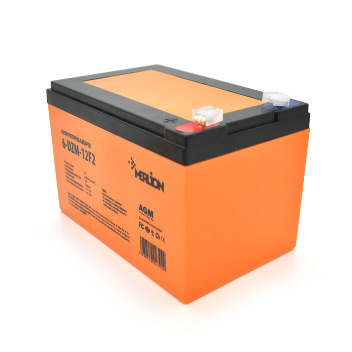 Тяговая аккумуляторная батарея AGM MERLION 6-DZM-12, 12V 12Ah F2 (151х98х101 мм) Orange Q3