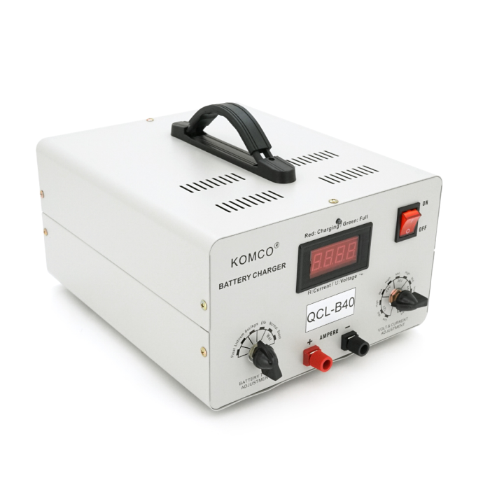 Зарядное устройство для аккумуляторов QCL-B40, AGM/LiFePO4, output:12-72V, 5А-40А,+ крокодилы, 290x247x157mm
