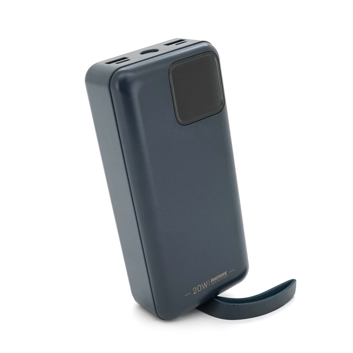 Power Bank Remax RPP-550 30000mAh, USB+Type-C+ кабеля Lighting+Type-C, 22.5W, Black, 0.67kg