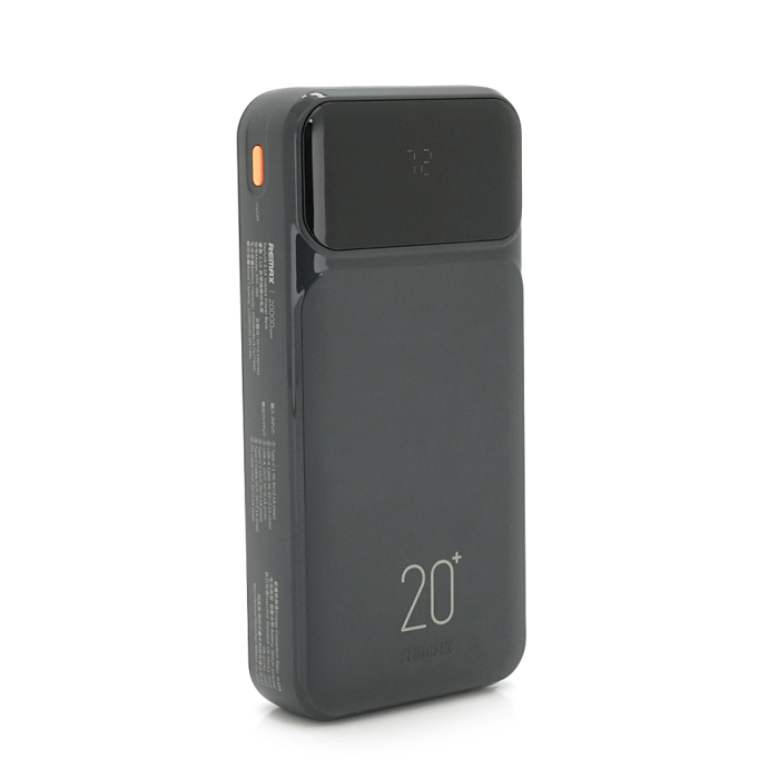Power Bank Remax RPP-686 20000mAh, с кабелями USB+Type-C+Lighting, Black, 0.46kg