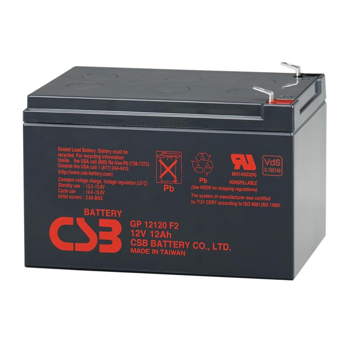 Аккумуляторная батарея CSB GP12120F2, 12V 12Ah (151х98х100мм), Box/Q6