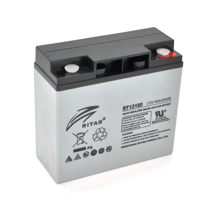 Аккумуляторная батарея AGM RITAR RT12180, Gray Case, 12V 18.0Ah ( 181 х 77 х 167 ) Q4