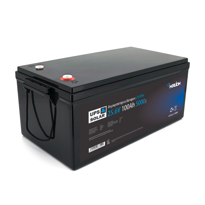 Литий-железо-фосфатный аккумулятор Merlion LiFePO4 25.6V 100AH(8S2P/BMS-100A), (522x238x225), до 5000 циклов