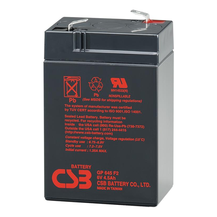 Аккумуляторная батарея CSB GP645, 6V 4.5Ah Q20