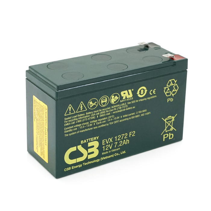 Аккумуляторная батарея CSB EVX1272, 12V 7,2Ah (151х65х100мм) 2,55кг Q10
