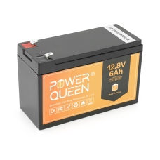 Акумуляторна батарея Power Queen LiFePO4 12.8 6Ач 1280Wh,(100/100A) M8, 170/198/166mm
