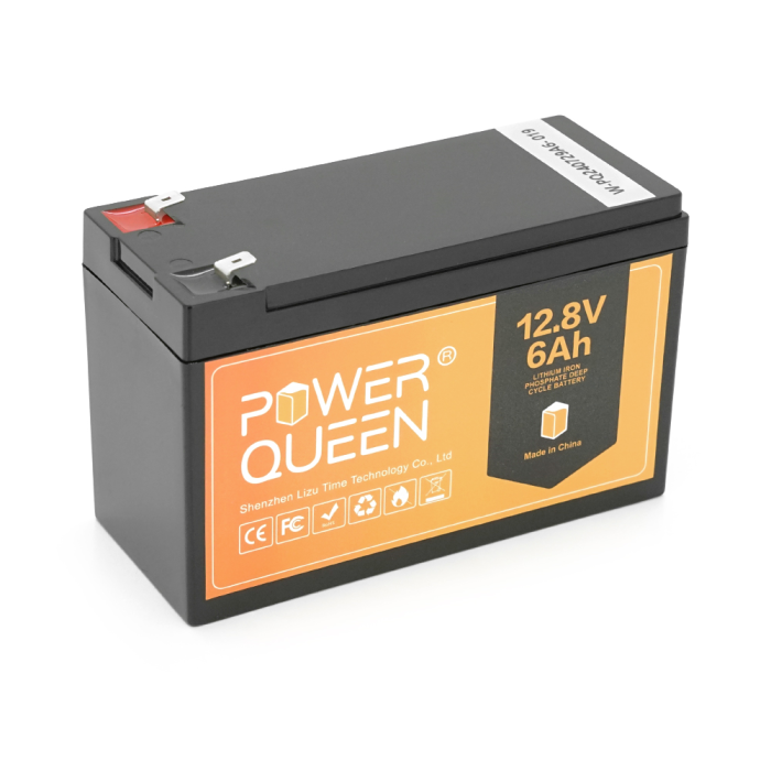 Аккумуляторная батарея Power Queen LiFePO4 12.8 6Ач 1280Wh,(100/100A) M8, 170/198/166mm