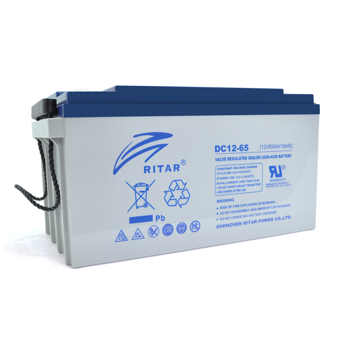 Аккумуляторная батарея AGM RITAR DC12-65, Gray Case, 12V 65Ah (350 х 167 х 182)