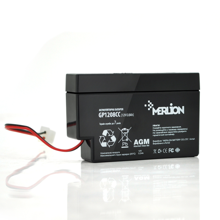 Аккумуляторная батарея MERLION AGM GP1208СС 12V 0,8Ah (95х23х60) Q40