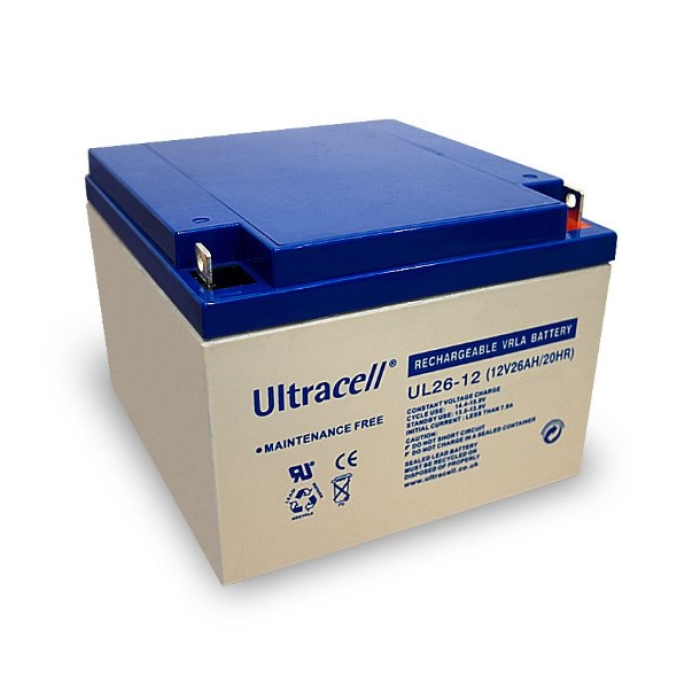 Аккумуляторная батарея Ultracell UL26-12 AGM 12V 26 Ah (167x 175 x 125) White Q1/180