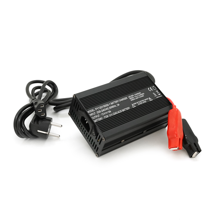 Зарядное устройство для аккумуляторов AGM 12V, 15A, + крокодилы, 135x90x50mm