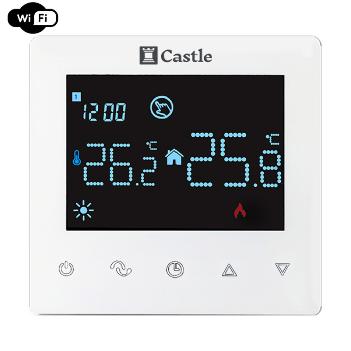 Терморегулятор програмування Castle AC606H з функцією WI-FI (Білий)