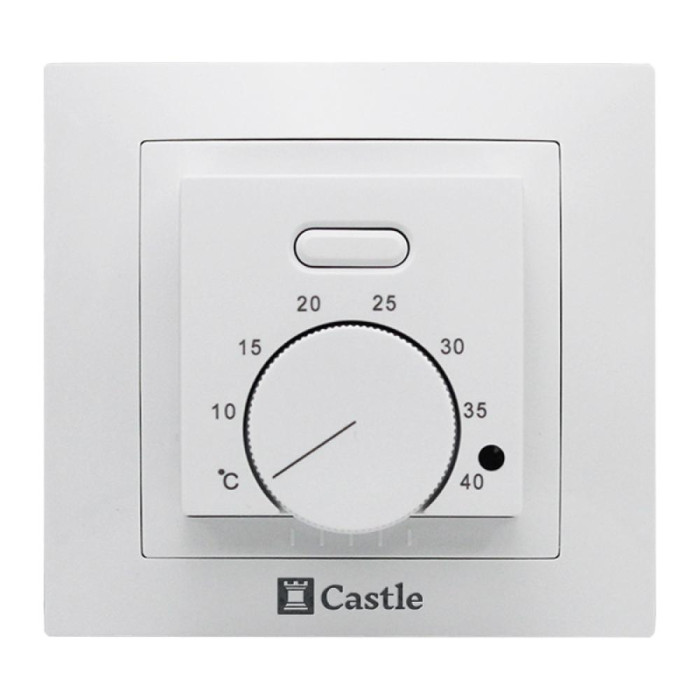 Терморегулятор механічний для теплої підлоги Castle AC308H білий