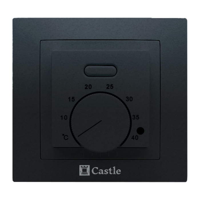 Терморегулятор механічний Castle AC308H чорний глянець