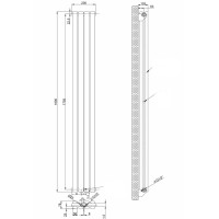 Вертикальный дизайнерский радиатор отопления ARTIDESIGN Rimini II 4/1800/236/50 белый матовый