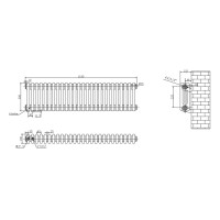 Горизонтальный дизайнерский радиатор отопления ARTTIDESIGN Bari III G 26/300/1190/50 черный матовый