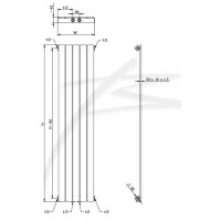 Вертикальний радіатор опалення Betatherm Blende 1 H-1800 мм, L-449мм RAL 9005M