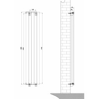 Вертикальный дизайнерский радиатор отопления ARTTIDESIGN Livorno II 5/1800/340 серый матовый