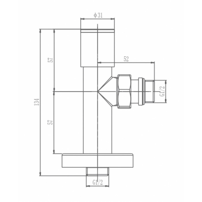 Комплект дізайн кранов ARTTIDESIGN подовжений 1/2” x 1/2” білий матовий