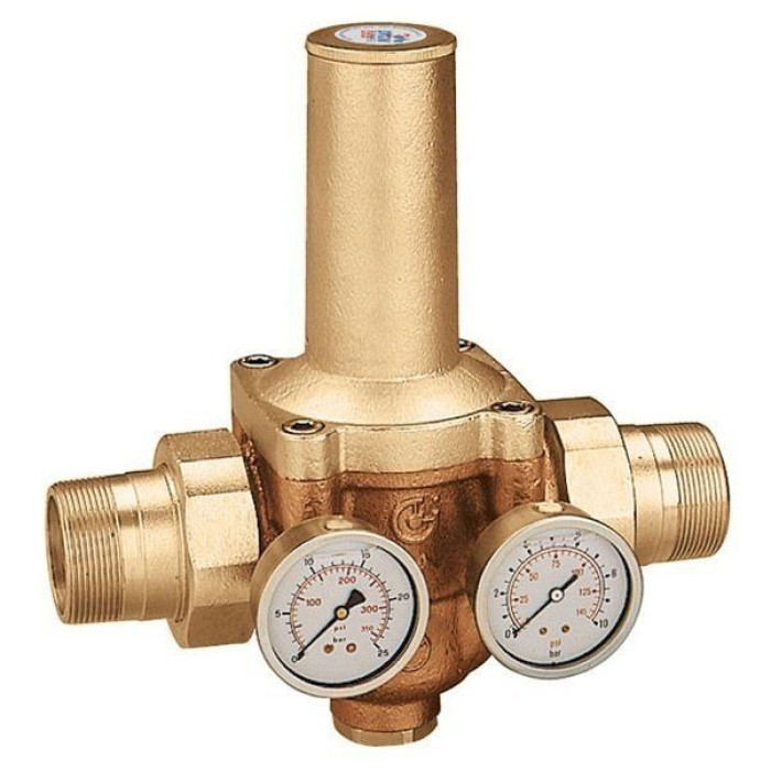 536590 Caleffi редуктор зниження тиску 2'' з з'єднанням для манометра (до 80 °С)
