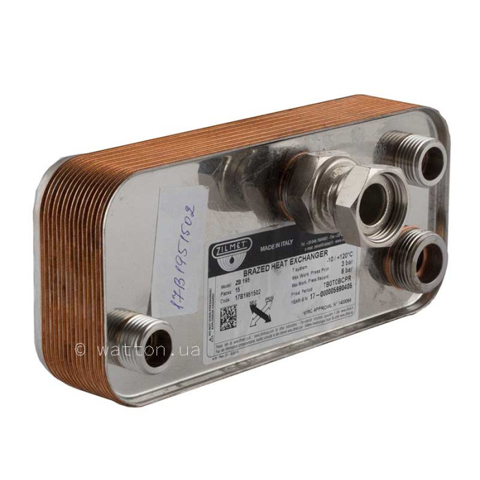 Теплообмінник ГВП Zilmet (17B1951502) 15 пластин