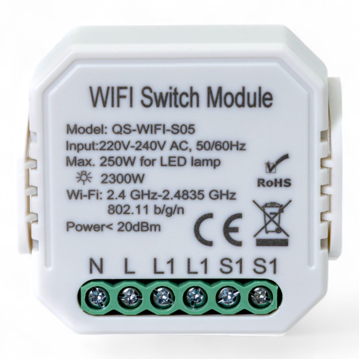 Розумний вимикач Tervix Pro Line WiFi Switch (1 клавіша / розетка)