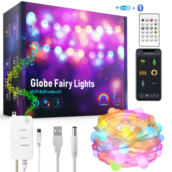 Умная WiFи мультицветная новогодняя гирлянда 10 м Tervix Pro Line Fairy Lights WiFi