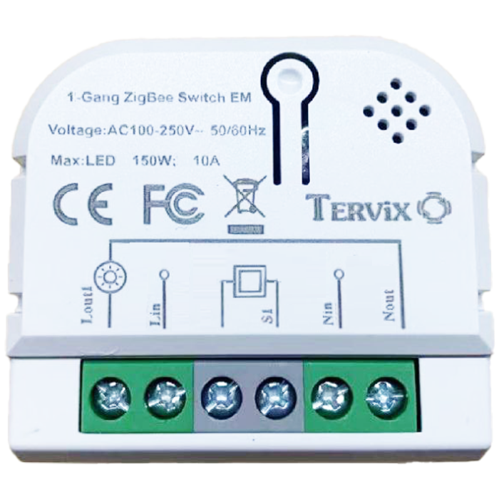 Розумний вимикач Tervix Pro Line ZigBee Switch (1 клавіша / розетка)