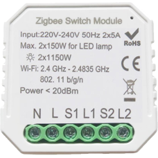 Умный выключатель Tervix Pro Line ZigBee Switch (2 клавиши)