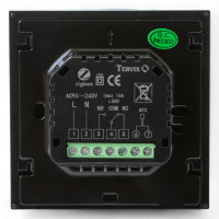 Термостат з ZigBee управлінням Tervix Pro Line для водяної/електричної теплої підлоги, чорний