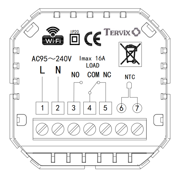 Термостат з ZigBee управлінням Tervix Pro Line для водяної/електричної теплої підлоги, чорний