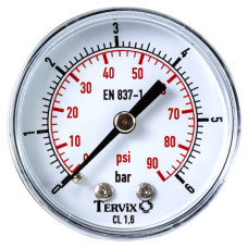 манометр Tervix Pro Line 50 0-6 бар 1/4" акс.